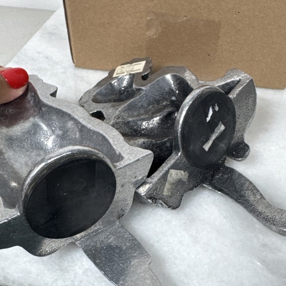 Cast Iron Christmas Stocking Holders  Girl And Snowman - Picture 5 of 7